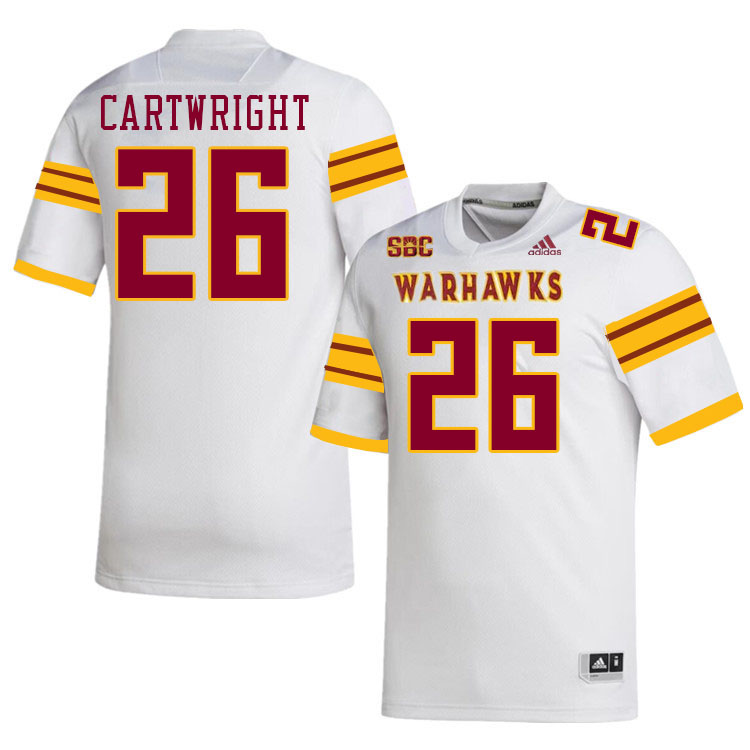 #26 Austin Cartwright Louisiana-Monroe Warhawks College Football Jerseys Stitched-White